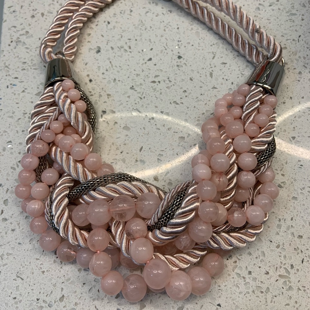 Blush pink statement necklace